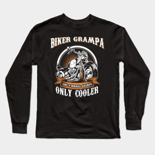 Only Cool Grampa Rides Motorcycles T Shirt Rider Gift Long Sleeve T-Shirt